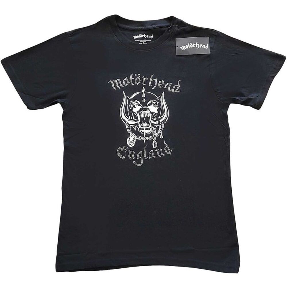 Motorhead Unisex Adult England Embellished Cotton T-Shirt / Black